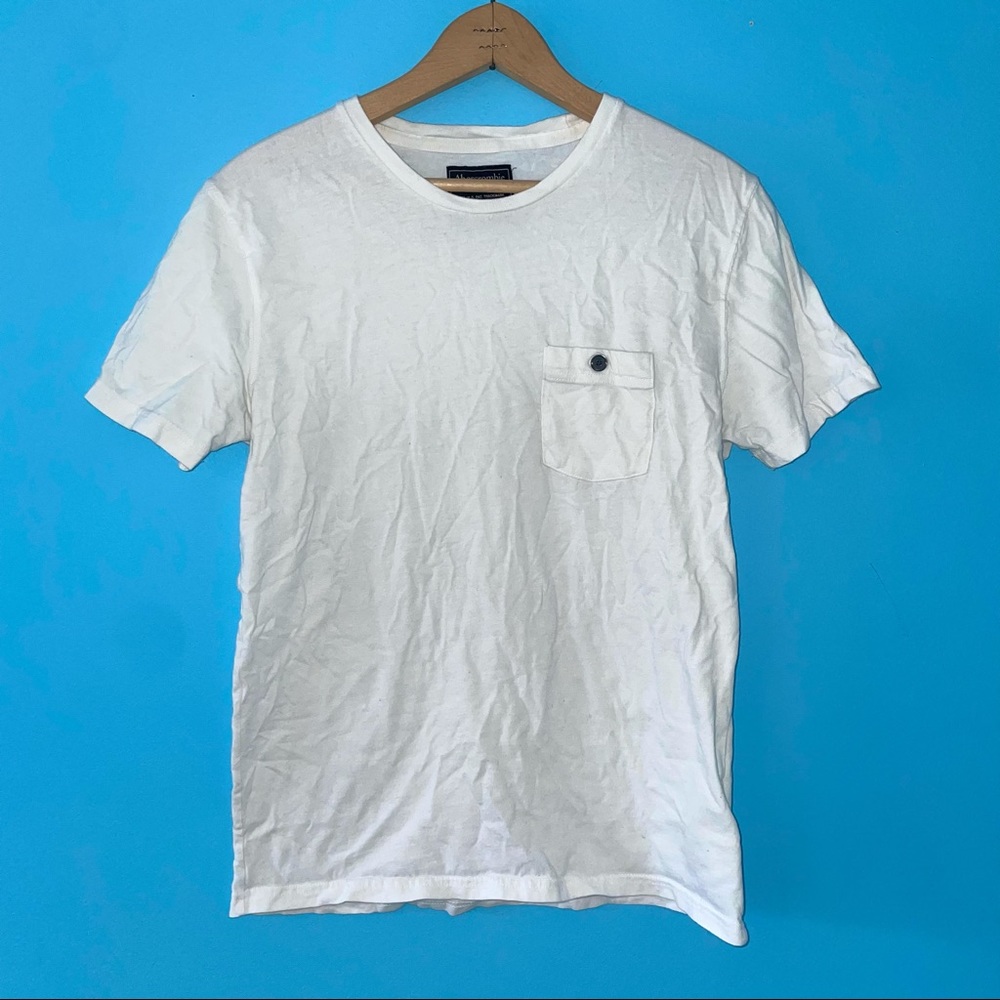 Abercrombie & Fitch White Short Sleeve Tee T-Shirt Pocket Tee